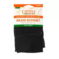 Boneta Neagra Din Satin Pentru Par Impletit Si Lung, 1 Bucata, Cantu Protect