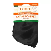 Boneta Neagra Din Satin Pentru Protejarea Parului, 1 Bucata. Cantu Protect
