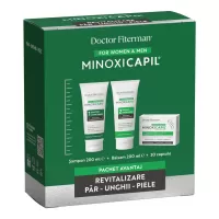Pachet Revitalizare Par, Piele si Unghii, 200 ml + 200 ml + 30 Capsule, Doctor Fiterman Minoxicapil