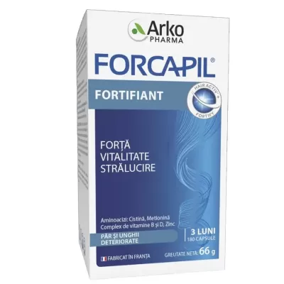 Capsule Fortifiant Pentru Par Si Unghii, 180 Capsule, Arkopharma Forcapil