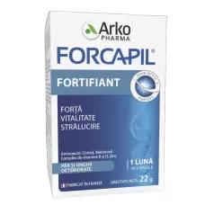 Capsule Fortifiant Pentru Par Si Unghii, 60 Capsule, Arkopharma Forcapil Capsule Fortifiant Pentru Par Si Unghii, 60 Capsule, Arkopharma Forcapil
